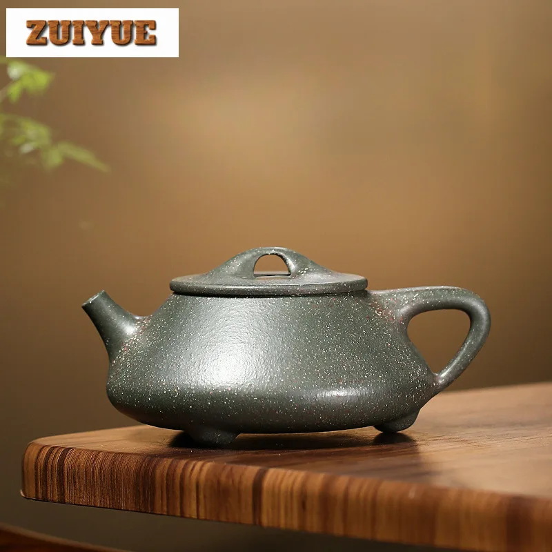 280ML Handmade Yixing Purple Clay Teapots Handmade Stone Scoop Pot Raw Ore Colorful Mud Kettle Chinese Zisha Tea Set Drinkware