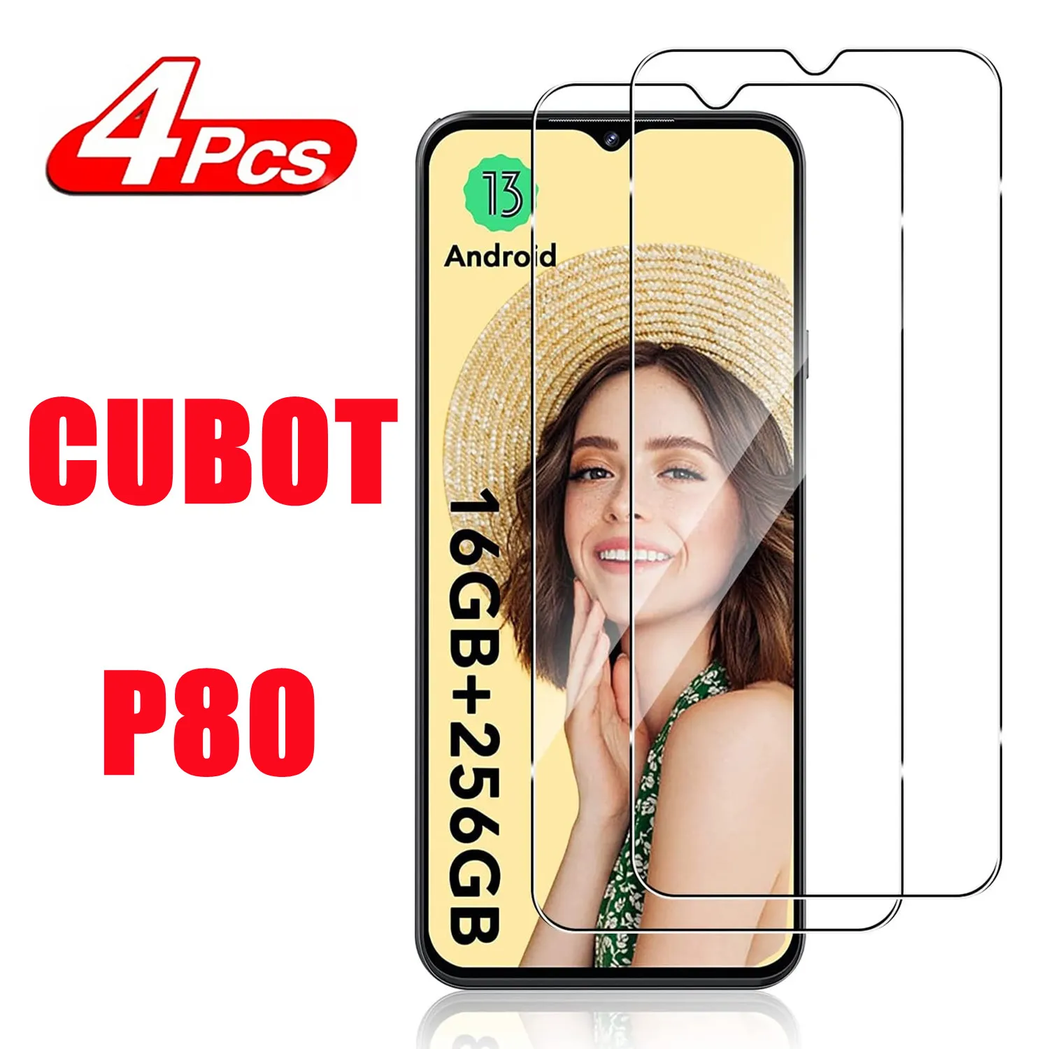 2/4Pcs HD Screen Protector Glass For Cubot P80 X70 A1 Cubot Hafury V1 Tempered Glass Film