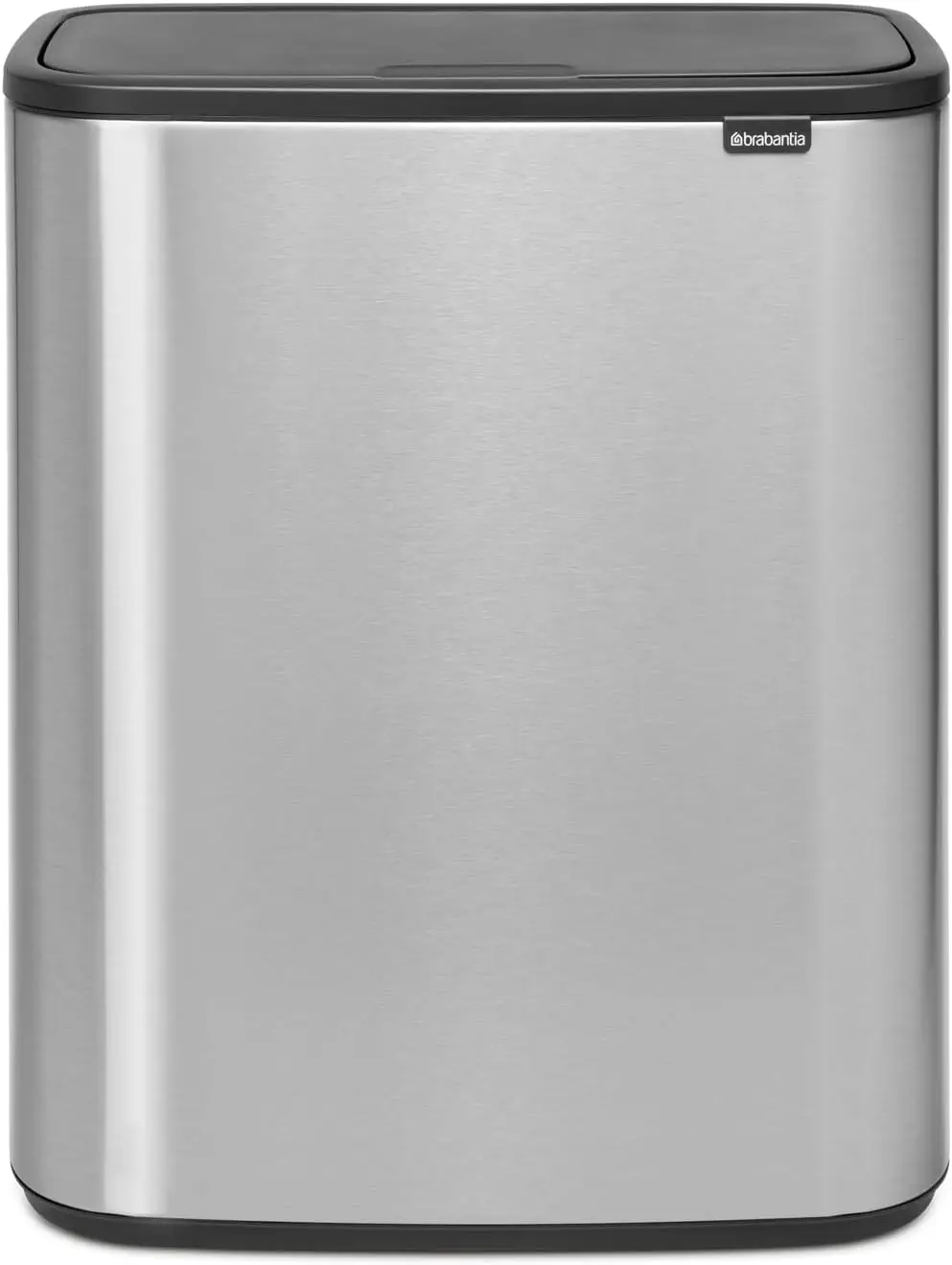 

Bo Touch Top Kitchen Trash Can with Single Compartment | Matt Steel FPP | 16 Gal Inner Bucket | Soft-Close Garbage Can, Light To