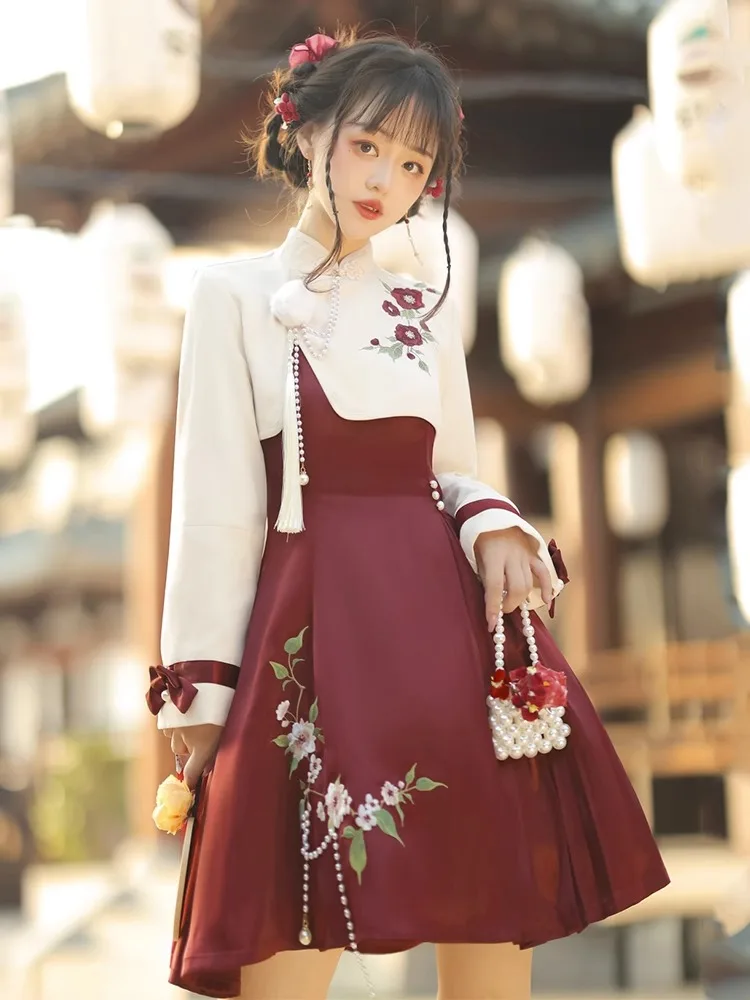 original-hanfu-women-improve-daily-chinese-elements-chinese-style-new-chinese-style-dress-coat-spring-and-autumn-style