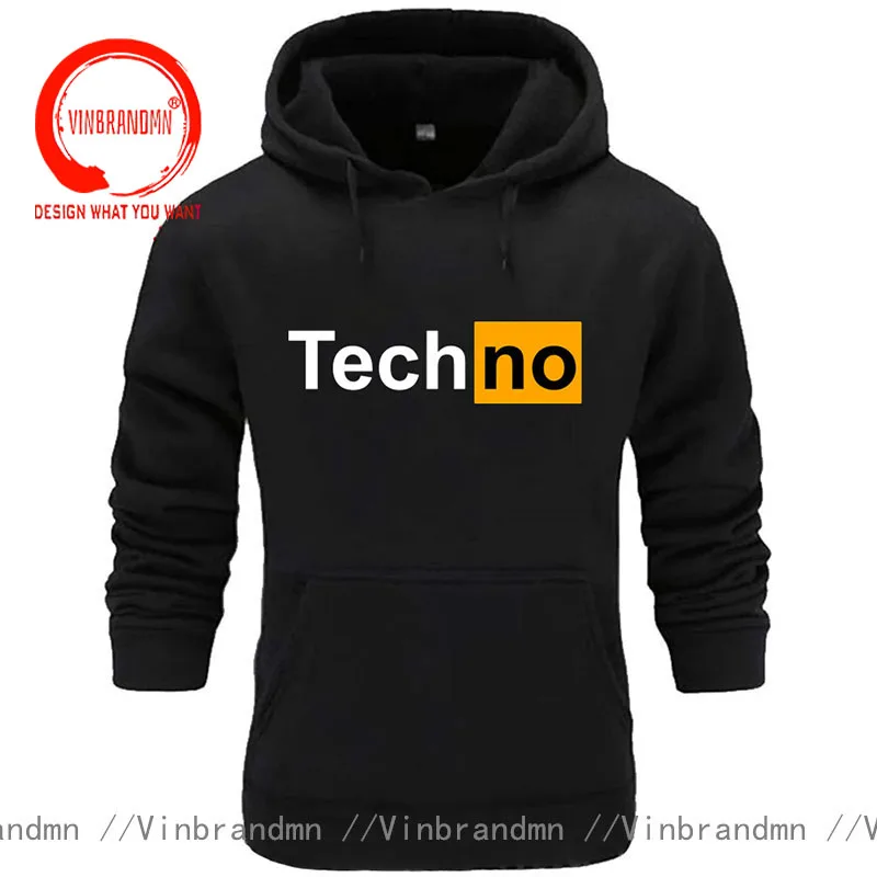 Funny Techno Hoodies Sweatshirts Men Women Trendy Music Festival Techno Logo Clothes Unisex Warm Fleece Kangaroo Pocket Hoodie