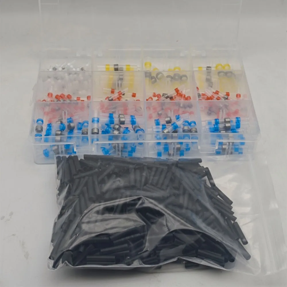 

820Pcs Solder Seal Wire Connectors, Heat Shrink Butt Connectors, Waterproof and Insulated Electrical Wire Terminals, Butt Splice