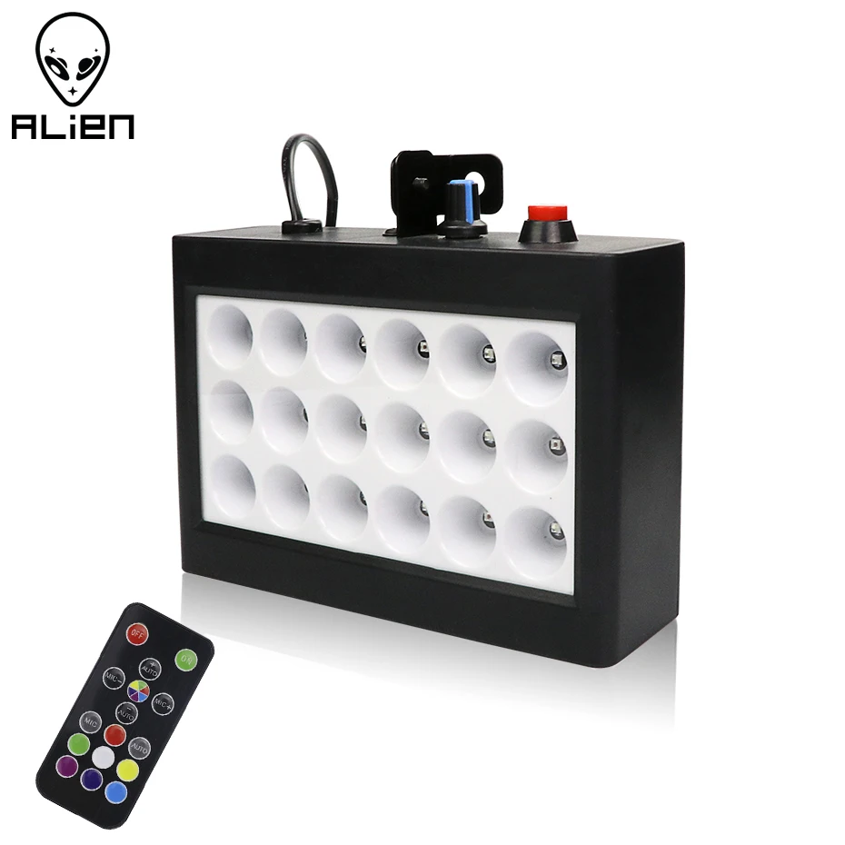 ALIEN 18 LED Disco DJ 20W RGB  Strobe Lights AUTO Sound Activated Flash Stage Lighting Effect for Party Club Xmas Dance Birthday