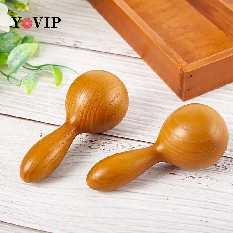 Masajeador de bolas redondas de madera para terapia de relajación, palo de masaje de aceite esencial, herramienta de martillo de masaje de roscado de madera Meridiana para Spa corporal, 1 unidad