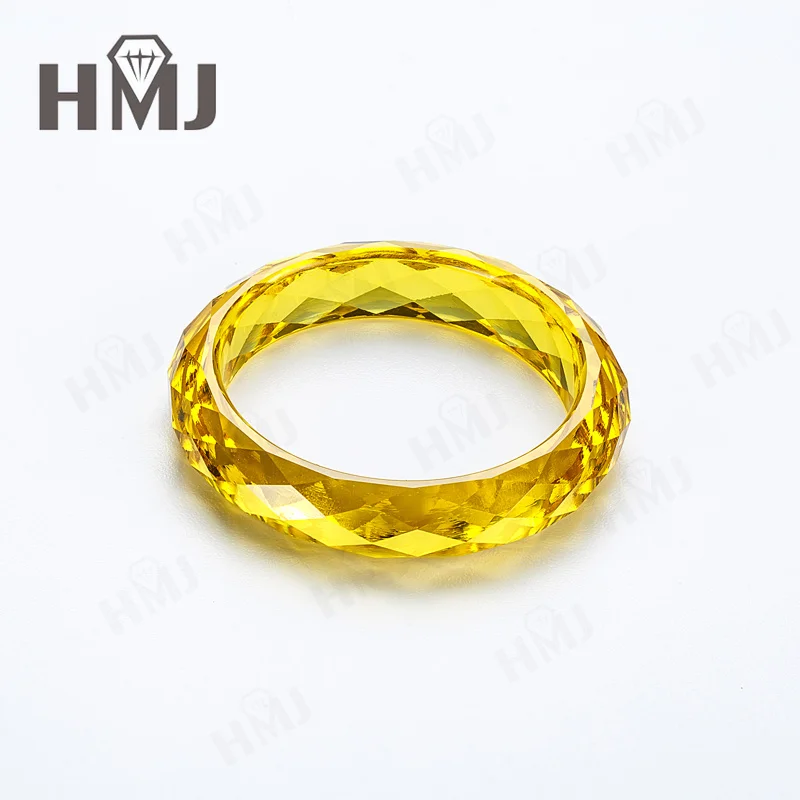 Yellow Garnet Ring Lab Grown Gemstones Optional AGL Certificate Plain Finger Band Fine Jewelry Gift Wholesale Charms Vintage