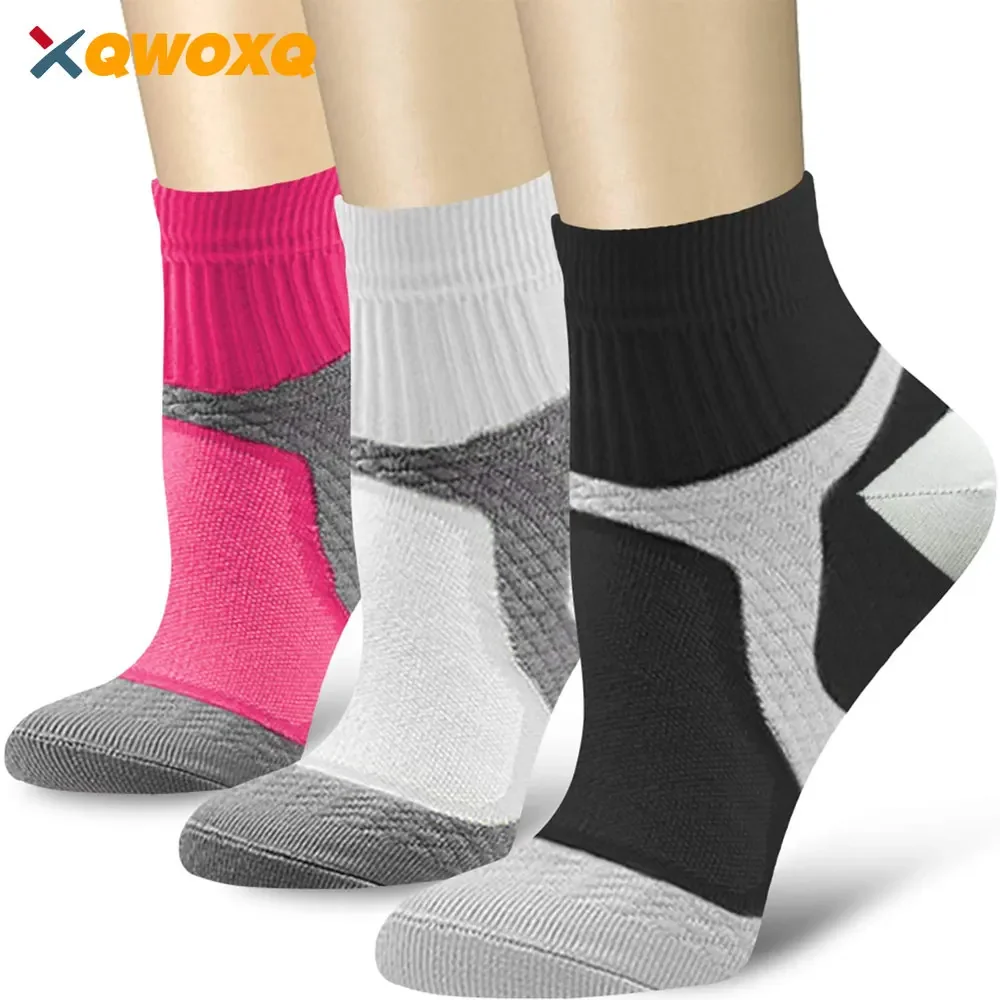 1 Pair Sports Compression Socks for Women & Men Circulation Arch Ankle Support 15-20 MmHg Best for Running Cycling Camping Gym