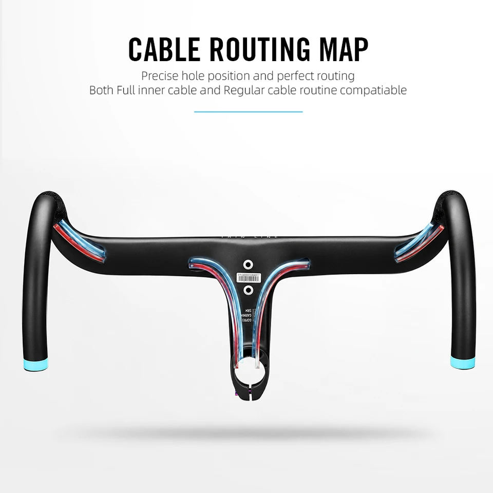 LEXON THIN LINE　カーボン一体型ハンドル　マウント付き LEXON-THIN LINE Full Carbon Road Handlebar Ultralight Road Bike