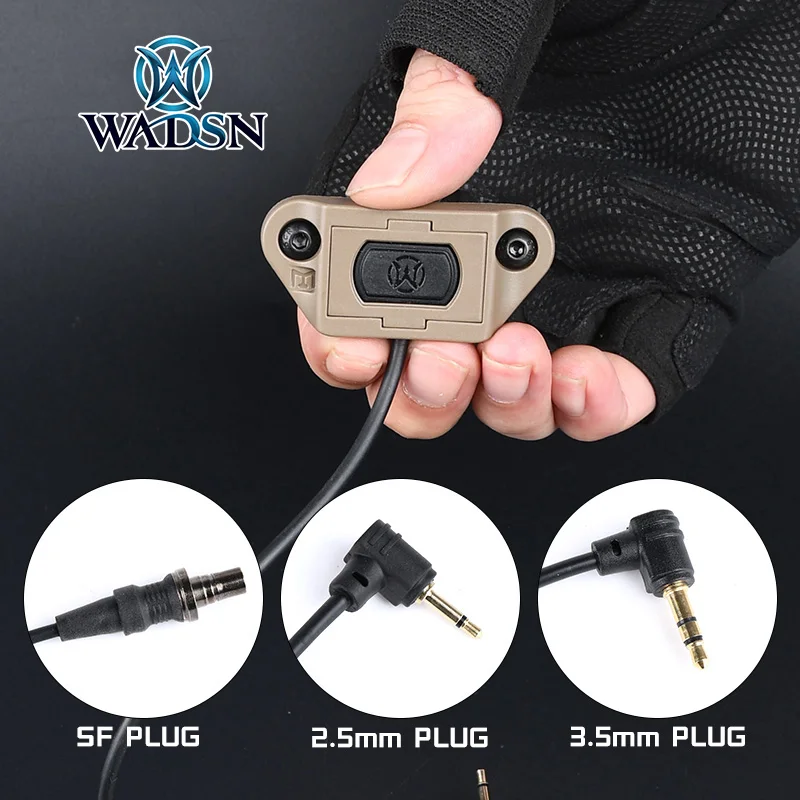 WADSN ModButton Lite Tactical Flashlight Mini Switch Mlok Keymod Pic Picatinny rail  M600 M300 PEQ DBAL 2.5mm 3.5mm Plug