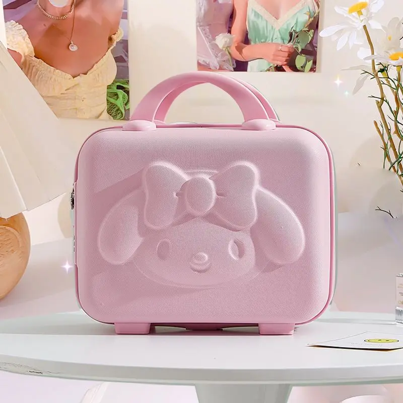 Sanrios Multifunctional 14/16 Inch Cosmetic Case Melody Cartoon Portable Large Capacity Can Be Hung Mini Trolley Suitcase