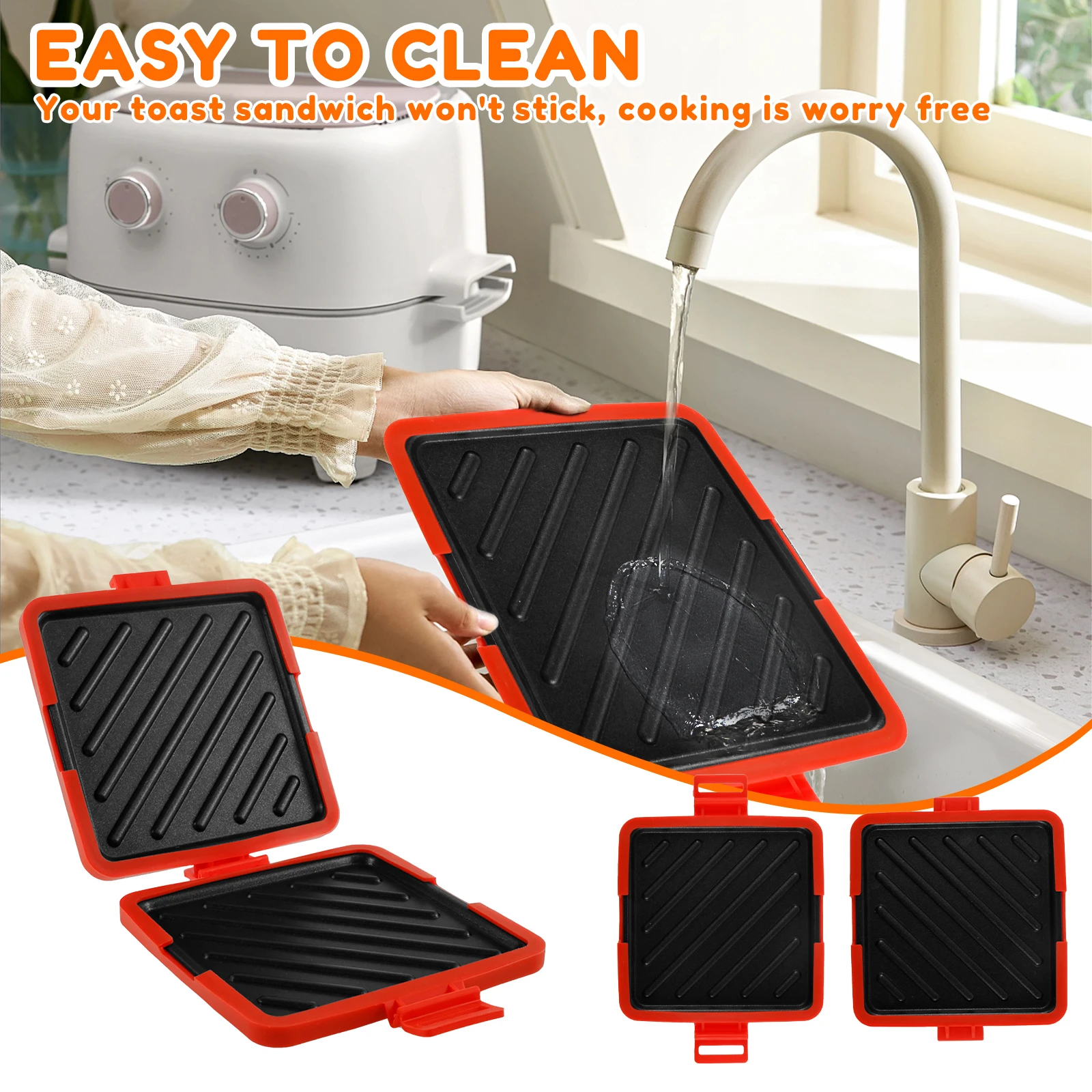 Nonstick Plate Toastie Sandwich Maker Toastie Maker Waffle Mold Microwave Toastie Sandwich Maker Convenient And Fast