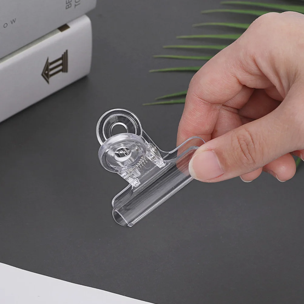 10pcs Plastic Transparent File Clips For Binder Paper Clamps Fixing Cards Bills Notes Office Supplies School Stationery