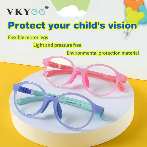 Imagen 2 del producto VICKY, gafas de silicona para niños, patas flexibles y extraíbles, montura de gafas para miopía, antiluz azul, niños y niñas 9028