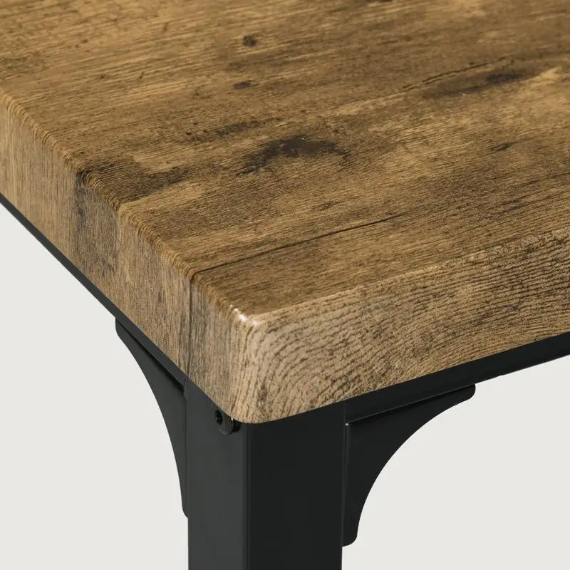 طقم طعام مكون من 3 قطع لطاولة وكراسي مطبخ حديثة، تصميم بني ريفي موفر للمساحة للمساحات الصغيرة، مثالي لـ #2