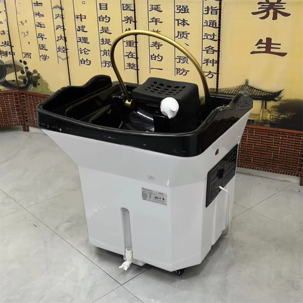 

Kisen no plumbing hair salon acssories head sp hair washing equipment moveable portable shampoo bowl with tanks and heater