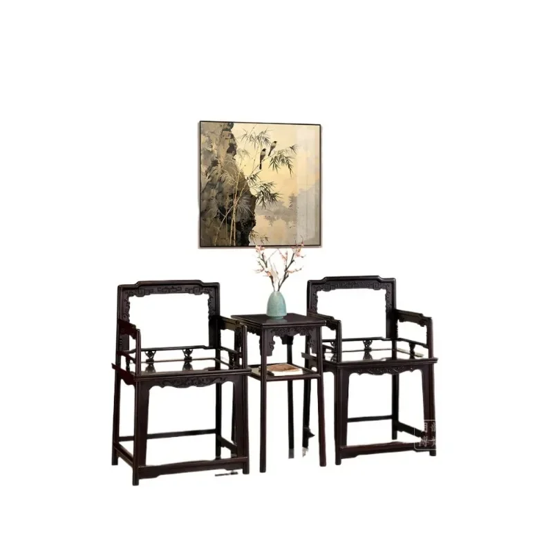 Mahogany furniture purple sandalwood rose chair three-piece set tea chair