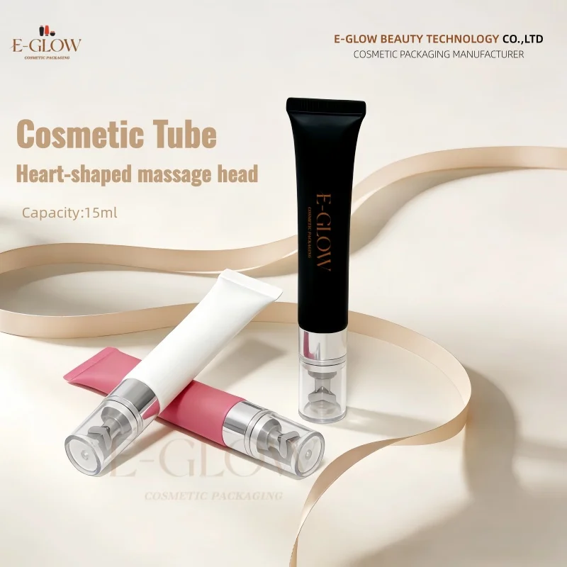 

【Логотип на заказ】50 шт., трехцветная трубка длиной 15 мл с массажной головкой в форме сердца, небольшая фабрика по индивидуальному заказу