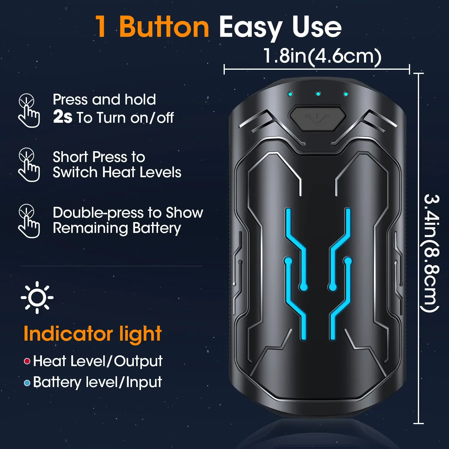 Rechargeable Hand Warmers - Pack of 2, 3000mAh*2 Electric Hand Warmers, AI Smart Chip, Long-lasting 20-hour Safe Heating, Portab