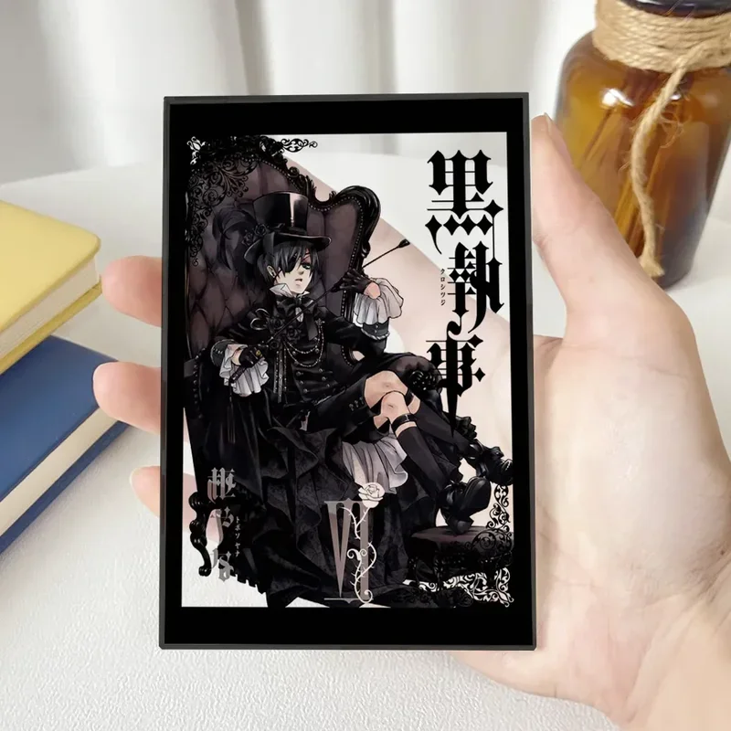 NEW Anime Cosplay Desktop Decoration Black Butler Brina Palencia Sebastian Michaelis Square Crystal Thick Stand Model Plate Gift