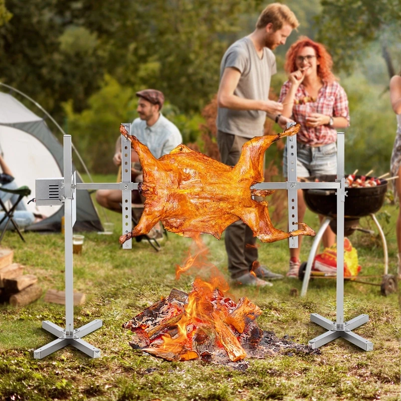 Modern multi-functional grill for charcoal or propane oven grill automatic rotation system