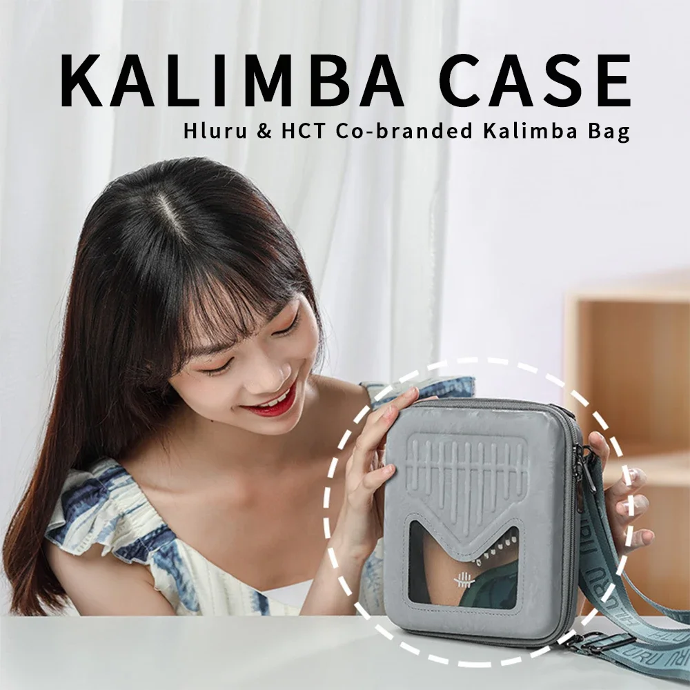 Kalimba Case 17/21 Key Thumb Piano Mbira Storage Bag Portable Visible Waterproof EVA Handbag Musical Instrument Accessories Gift