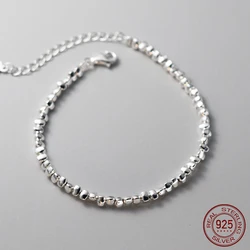 La Monada 15.5+4.5cm Bracelet For Women Silver 925 Sterling 925 Silver Simple Triangle Bead Women's Bracelet Girls Student