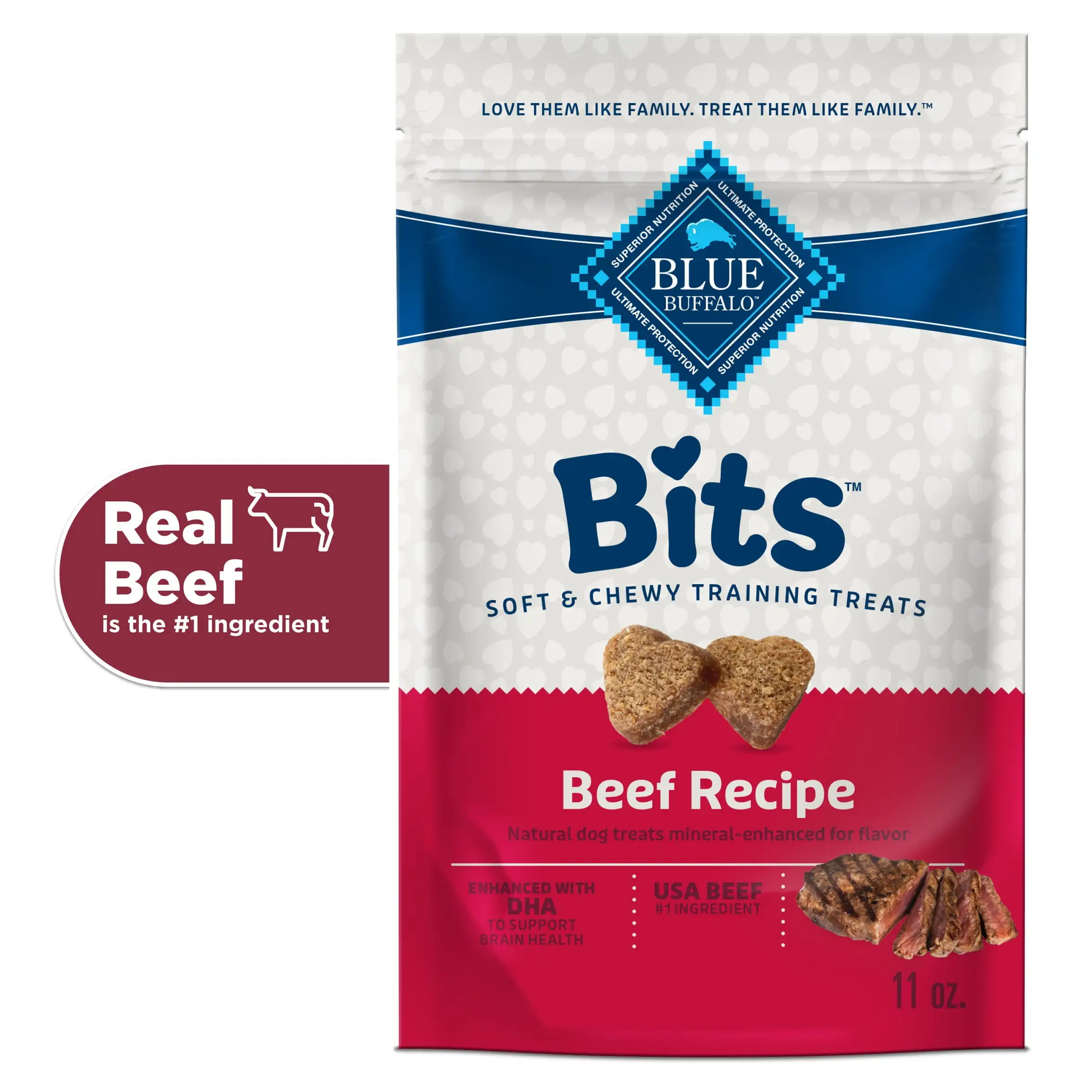 

Blue Bits Natural Soft-Moist Training Dog Treats, сумка с рецептом говядины, 11 унций