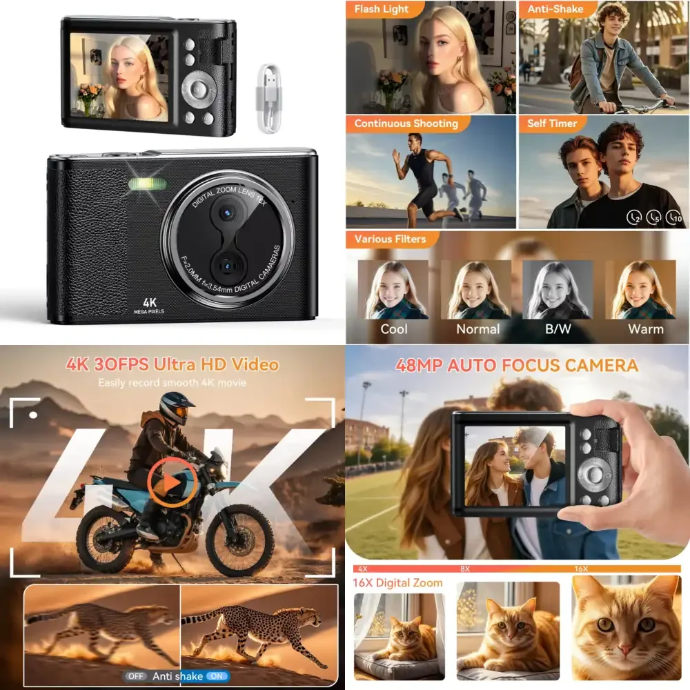 Light Pocket Retro DC06 HD Digital Mini Selfie Camera for Kids with Video Recording and Point-and-Shoot Function