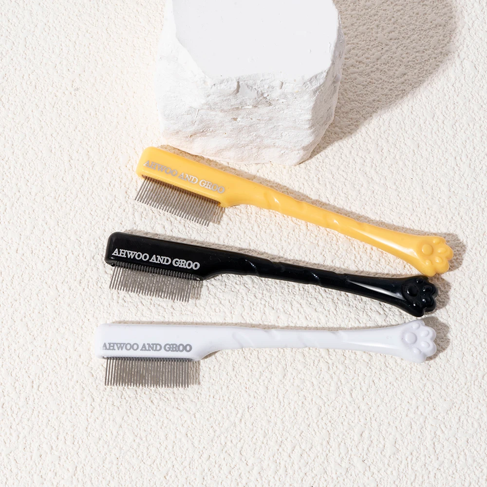Escova Removedora de Manchas de Lágrimas para Pets, Escova de Aço Inoxidável de Dentes Finos para Cães e Gatos, Ferramenta Suave para Limpeza da Área dos Olhos, Suprimentos para Cuidados Faciais de Pets