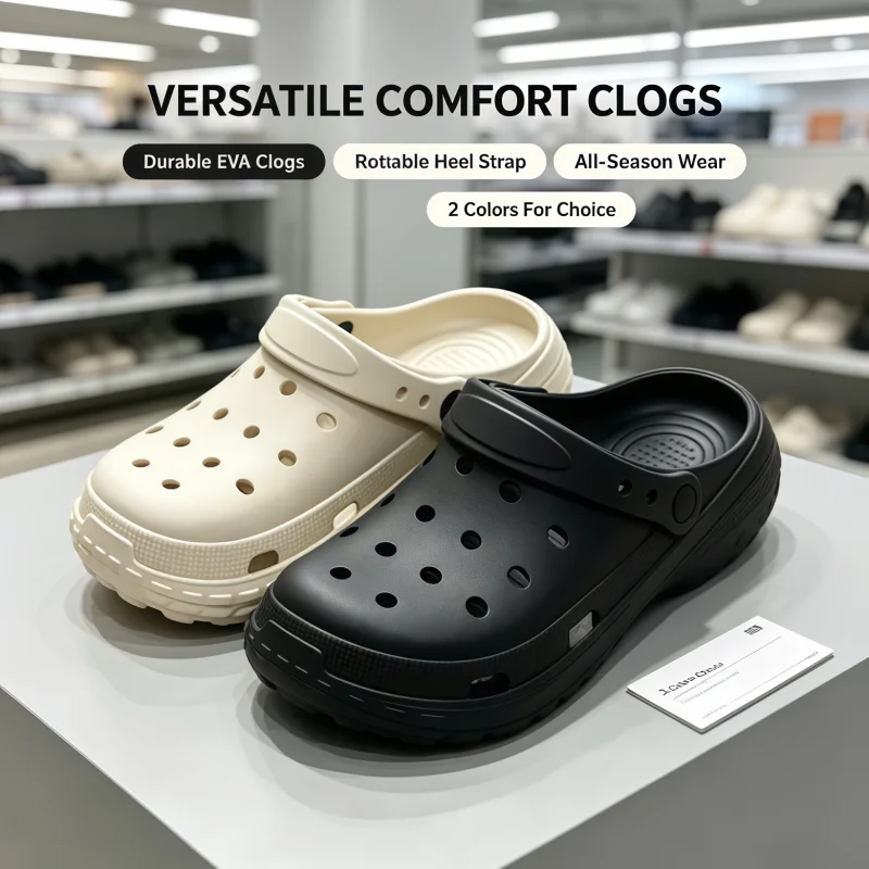 Cushioned Thick‑Sole Clogs｜Unisex EVA Breathable Hole Shoes, Non‑Slip Slip‑On Sandals for Home Beach Camping