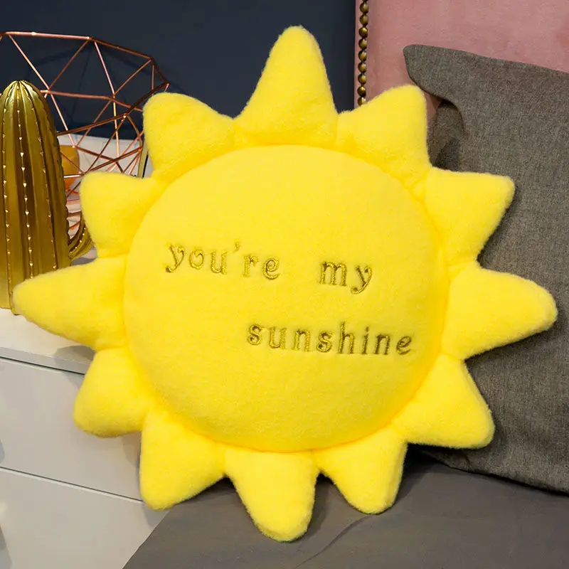 Children's  Sofa Plush Pillow Cushion Bedhead Pillow Cloud Backrest Float Window Cute Girl Gift Pentagram small sun Yellow