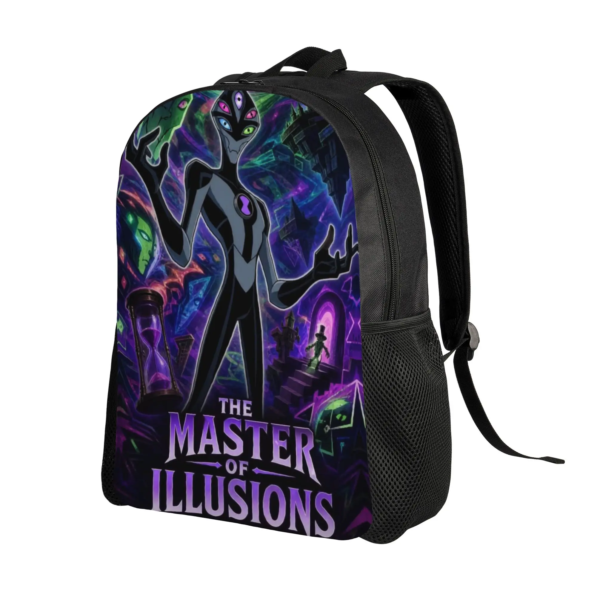 Daypack Back to school season Master Of Illusions Purple Multi Eyed Alien Psychedelic  Casual Backpack