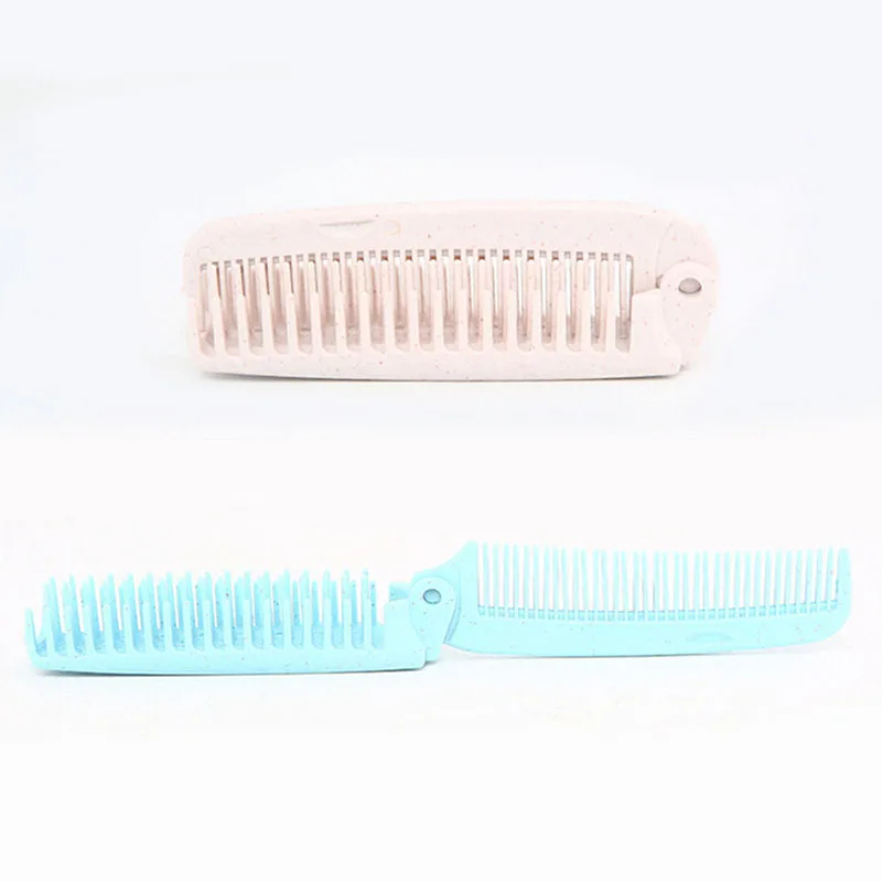 

Hairdressing portable folding comb hair brush pocket travel anti-static combs