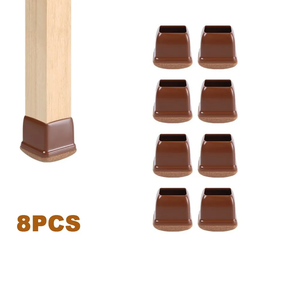 8PCS Wear Resistant Thickened Leg Pad Upgraded Felt Anti-Scratch Chair Leg Cover Silent Chair Pad Floor Protection