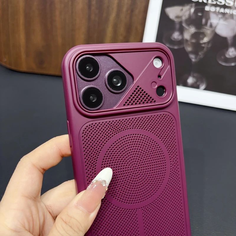 Luxury Solid Color Matte Soft TPU+Hard PC Heat Dissipation Shockproof Phone Case For iPhone 18 17 Pro Max/17 18 Pro With Ai Camera Button For Magsafe Magnetic Wireless Charging Back Cover view 7