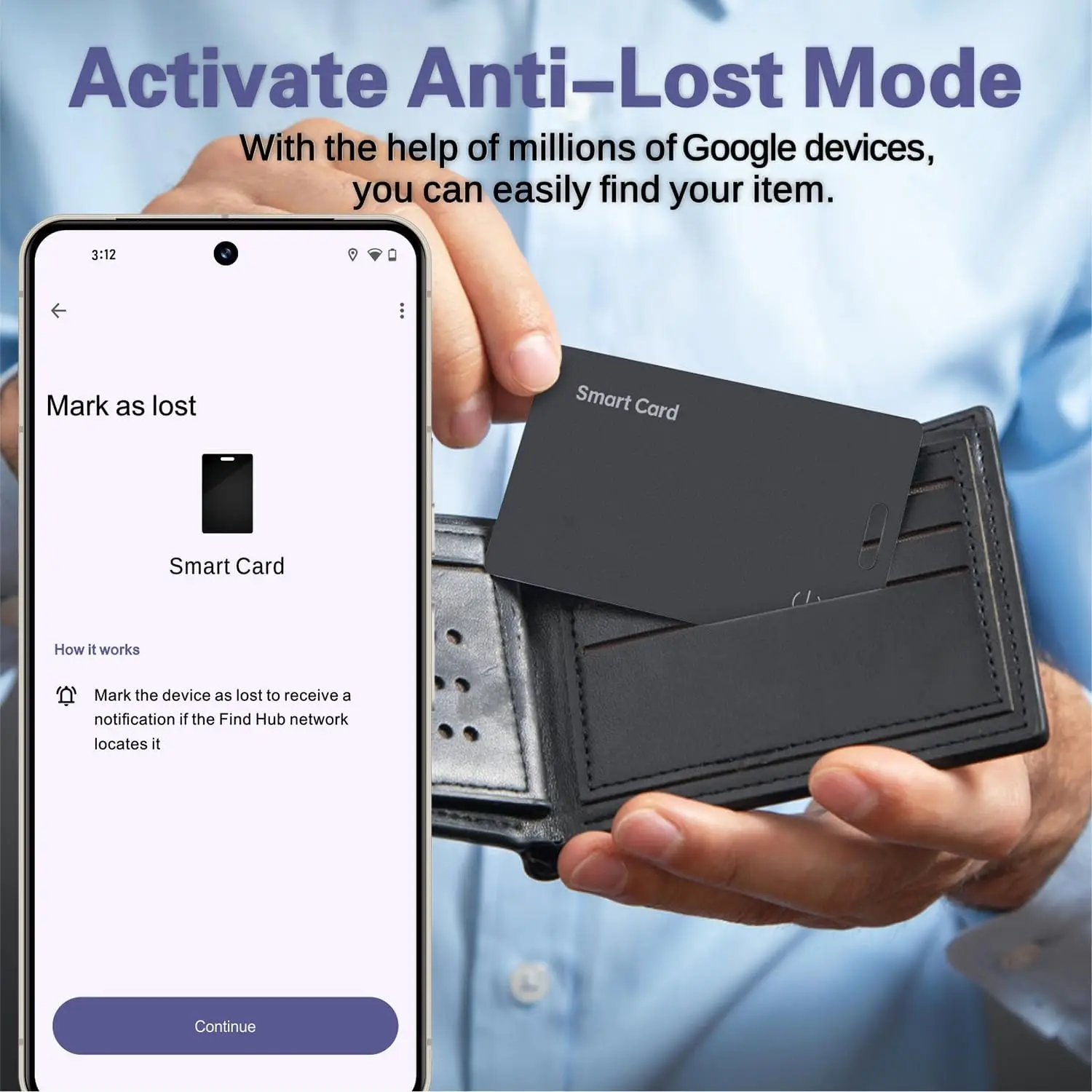 بطاقة تعقب المحفظة lim لنظام Android - علامة ذكية بلوتوث رفيعة للغاية قابلة لإعادة الشحن للمحفظة والأمتعة مضادة لليسار