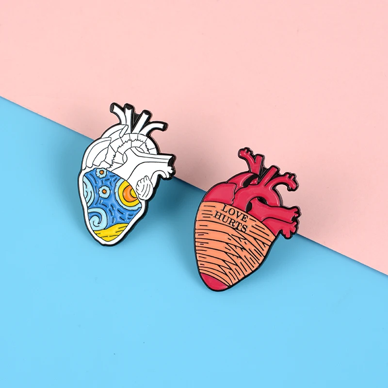 Brooch Medical Anatomical Heart Enamel PINS Brooch Heart Neurology PINSs Lapel Badge for Doctor Gifts 18style Heart Organ Series