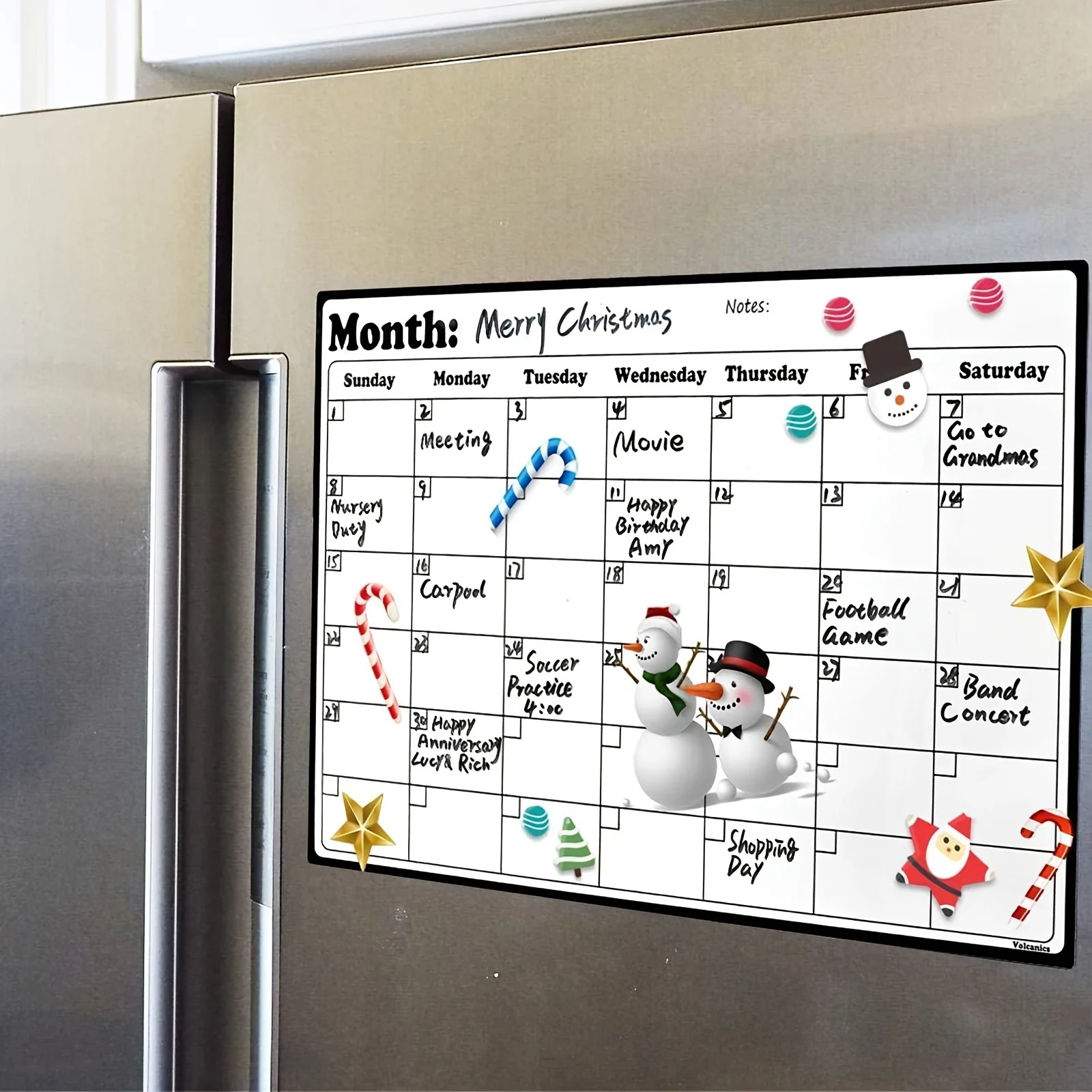 Calendario magnético nevera – Pizarra blanca borrable - imagen 2
