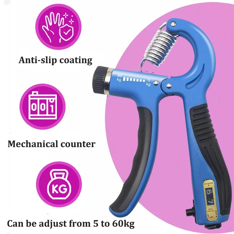 5-60 كجم قابل للتعديل قبضة اليد المدرب قبضة اليد المقوي مع عداد المعصم الساعد وتمارين اليد لبناء العضلات