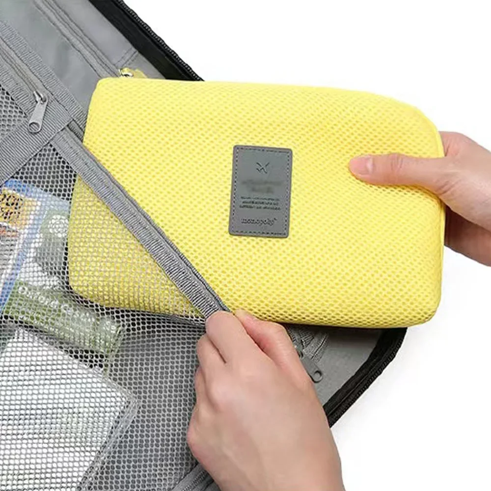 Borsa per cavo dati portatile borsa da viaggio USB Digital Storage Bag custodia per Organizer per cavi per auricolari portamonete con cerniera scatola per accessori cosmetici