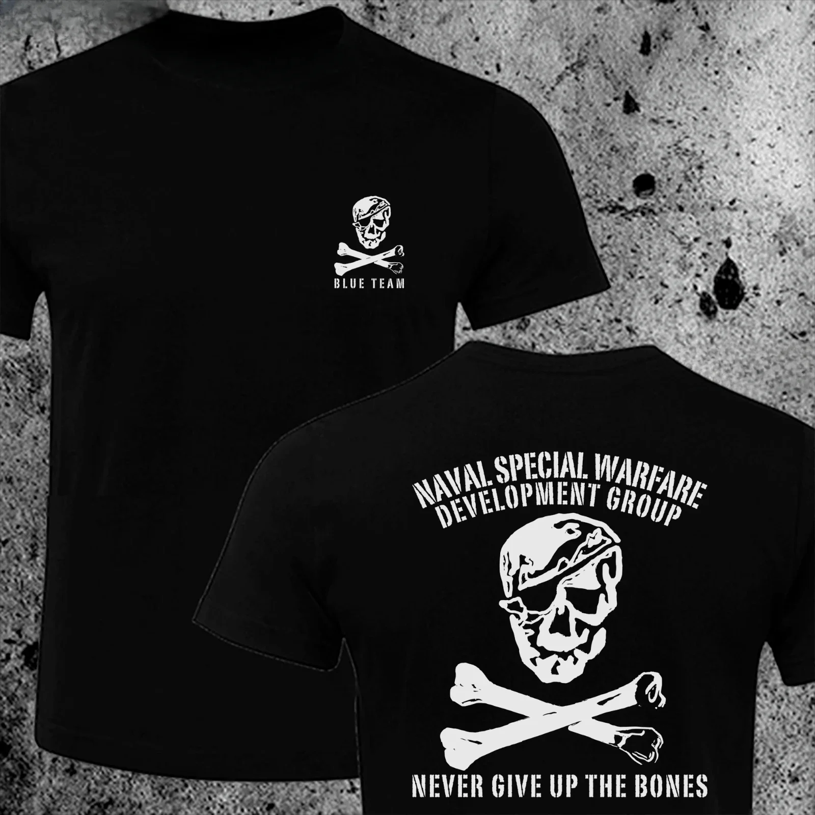 موديل جديد 2025 100% قطن برقبة دائرية صيفية بأكمام قصيرة غير رسمية للرجال من Aval Seal Team Six 6 Crewneck رقبة مستديرة NSWDG DEVGRU Blue Squ