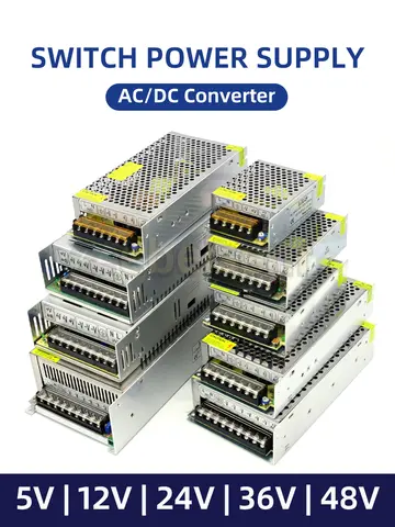 5V 12V 24V 36V 48V Power Supply High Voltage AC to DC Low Voltage Converters Enclosed Aluminum Housing Switching Power Supplies