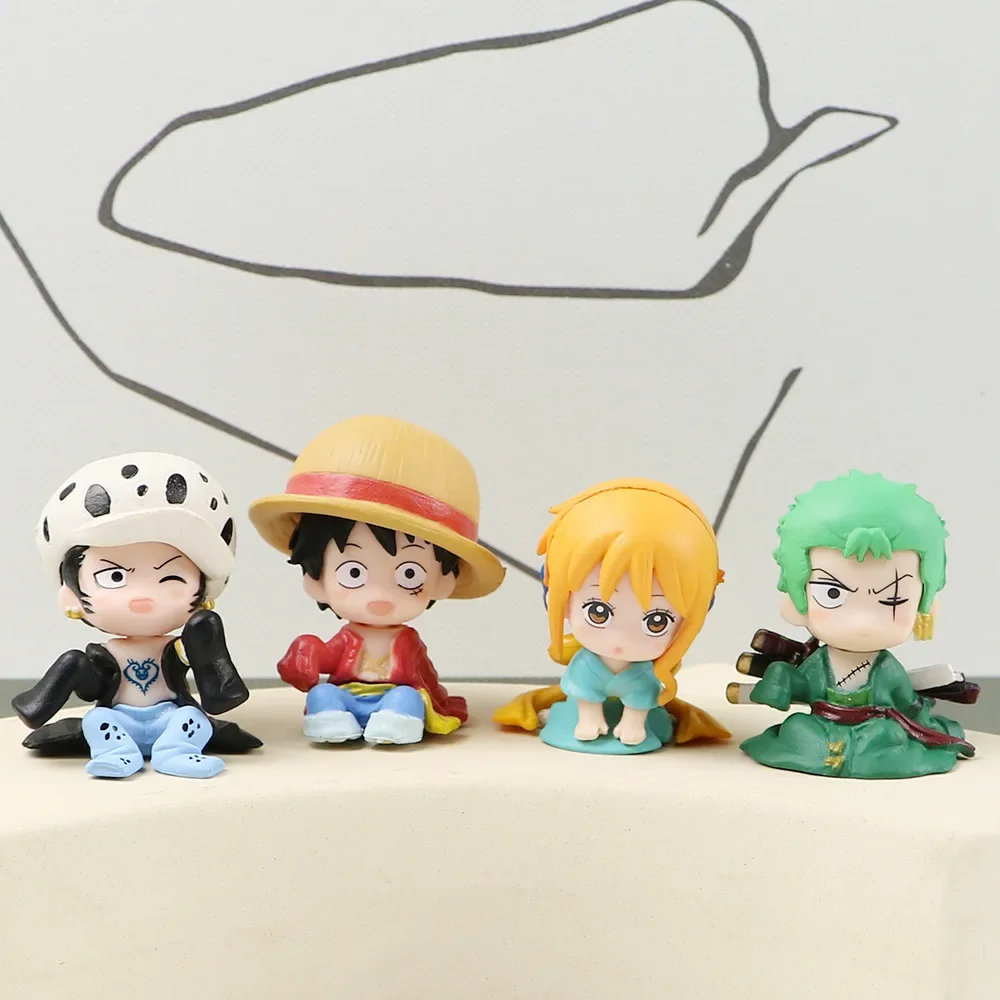 One Piece Anime Character Luffy Boys and Girls Bedroom Decorative Toy Kawaii Pvc Material Creative Model Doll Cartoon Gift