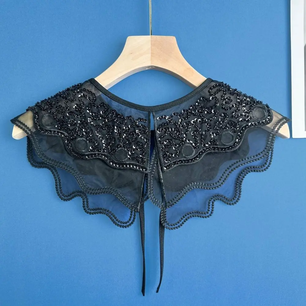 جديد مزدوج وهمية طوق وهمية فستان طوق بلوزة ديكور الجبهة بلاكيت طوق الدانتيل يصل شال Dingzhu شال طوق