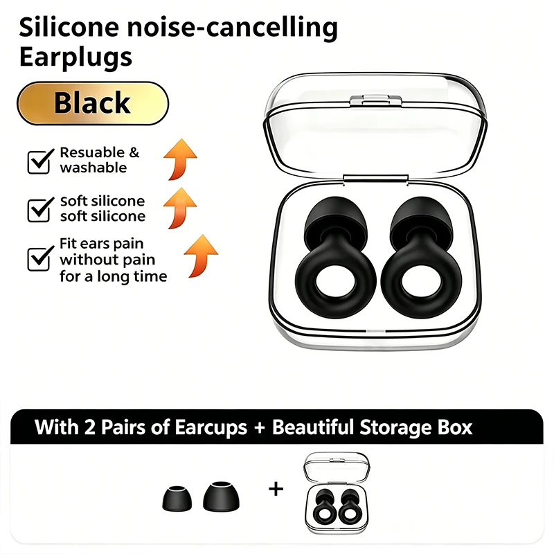 HK001-Anti-noise Sleep Soundproof Earplugs Swimming Earplugs Anti-noise Anti-slip Sleep Earplugs Surfing  Ear Plugs Tapones Oido