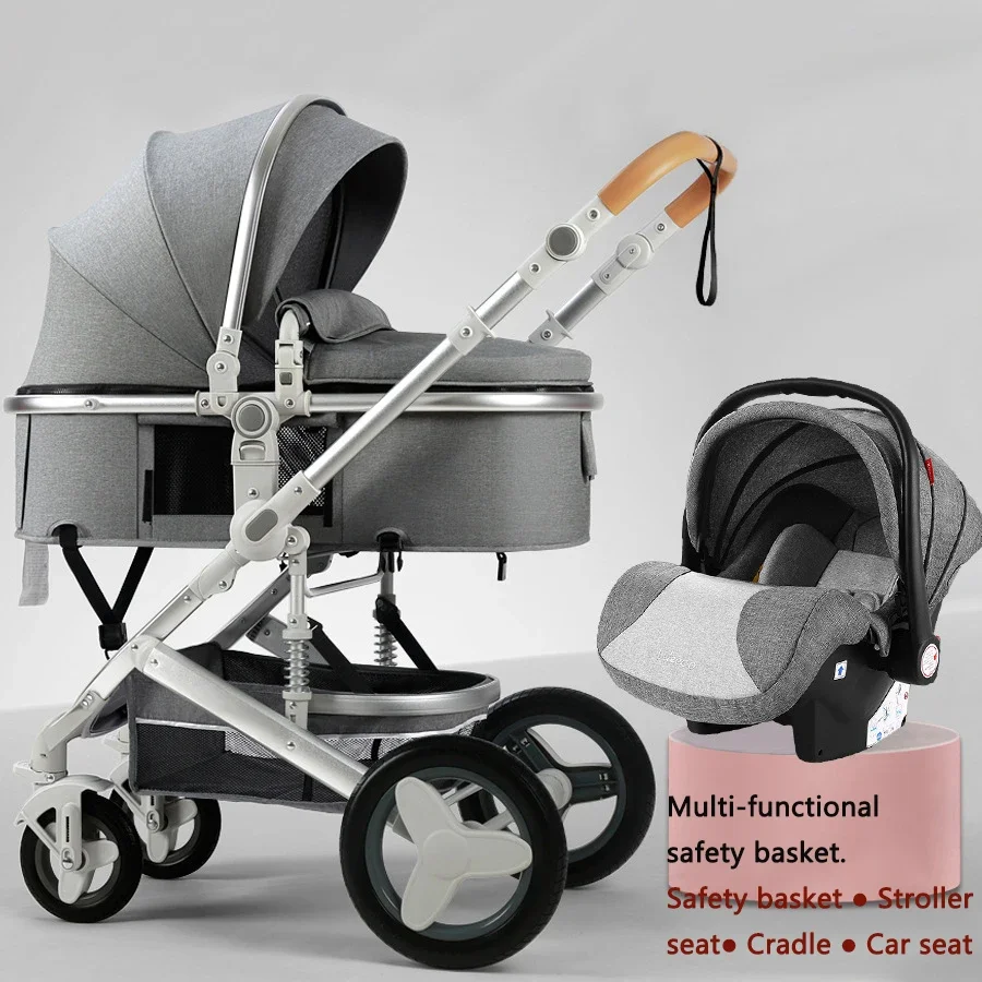 High Quality Baby Stroller Luxury Compact Stroller 3 in 1 Fold Two-Way Baby Doll Stroller China with Car Seat