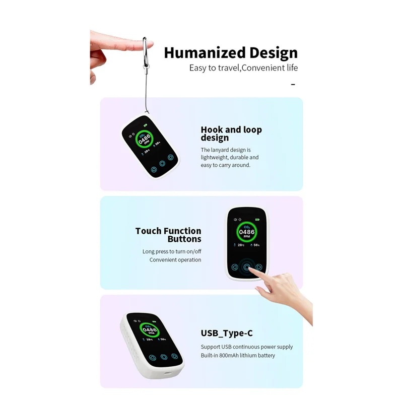 B29C-공기 품질 모니터 충전식 공기 품질 모니터 온도 및 습도 측정기