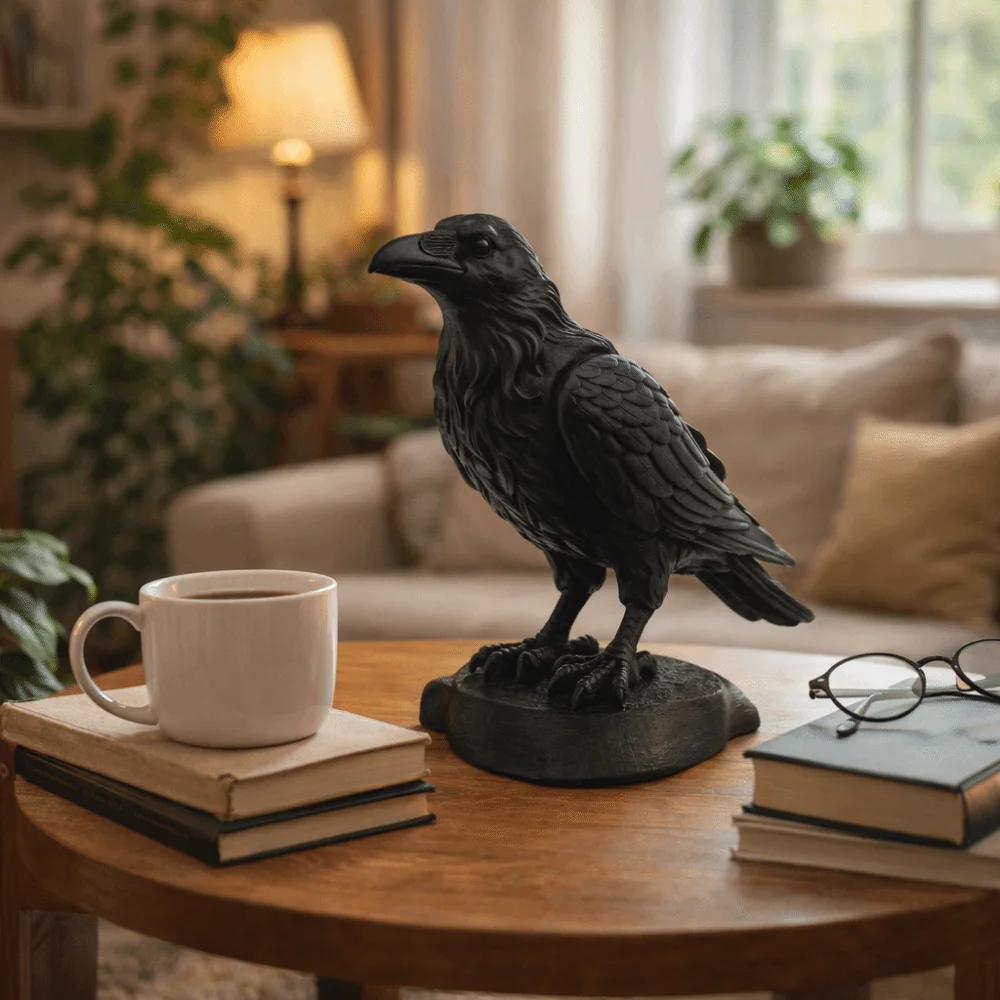 Estatua de Cuervo de Estilo Gótico Creativo, Adorno de Cuervo para Decoración del Hogar, Adornos de Cuervo Impresos en 3D, Adornos de Pájaros para Manualidades y Granjas
