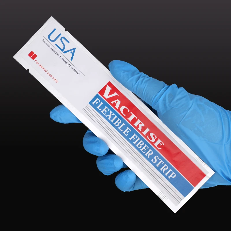 5pcs Dental Flexible Fiber Strip Light Cure Bonding Vactrise Band Retainer Material USA Glass Splint Loose Tooth Fixation Strip