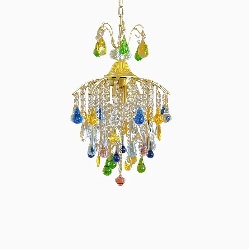 

Light luxury and fun treasure gourd all-copper crystal chandelier colored boys and girls children's room bedroom light