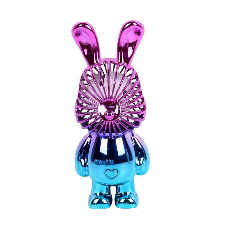 Mini Handheld Fan, USB Rechargeable, Cooling Fan, Battery Hand Fan, Outdoor Bunny, Colorful Wedding Gift, Ornaments